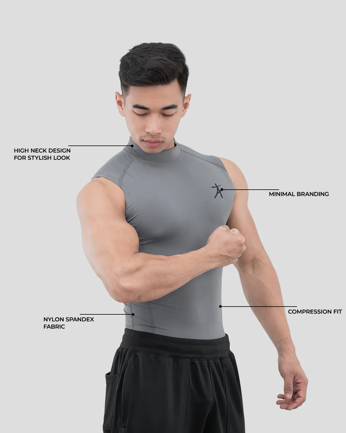 Hustle High Neck Compression Tank