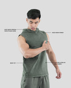 Acid Wash Sleeveless Hoodie