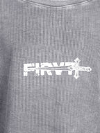 WASHED GREY SWORD WAFFLE T-SHIRT