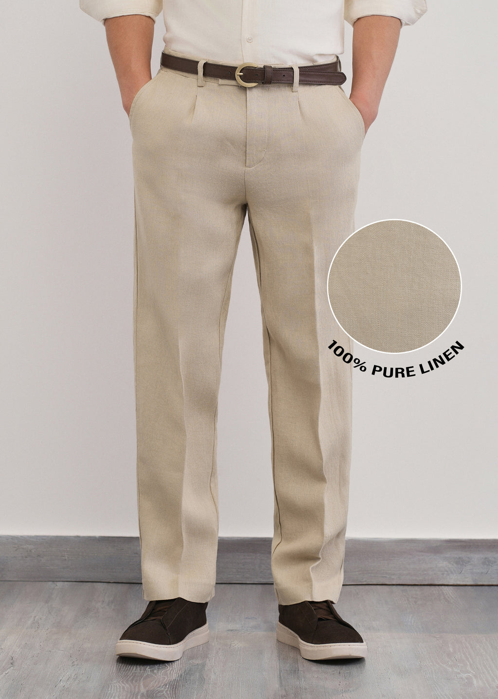 100% Pure Linen Beige Pant