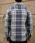 White And Navy Structured Checks Shirt