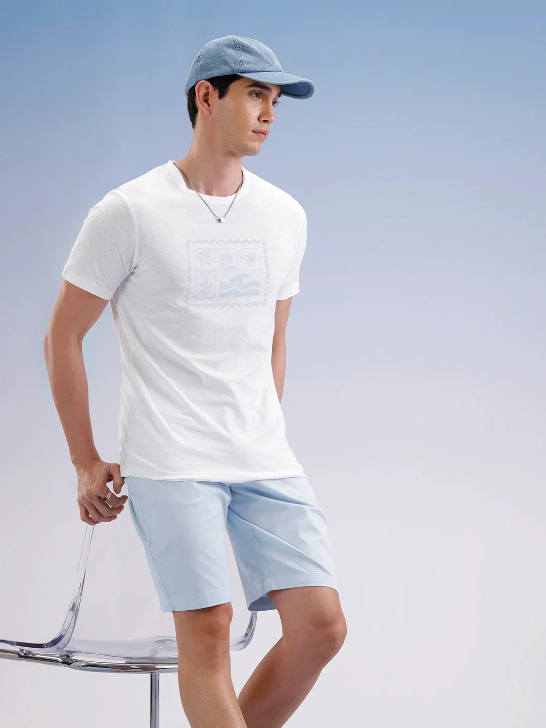 Slim Fit Textured T-Shirt  | Off White