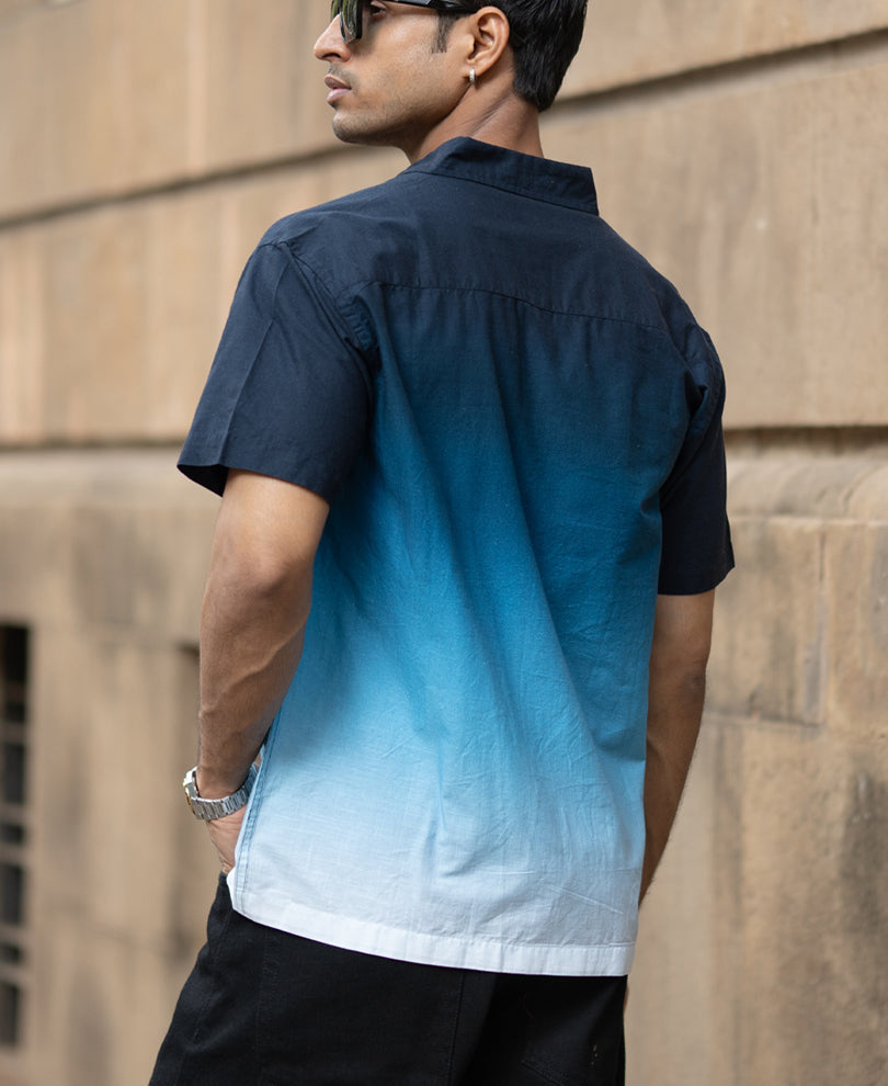Dark Navy Ombre Shirt 100% Cotton