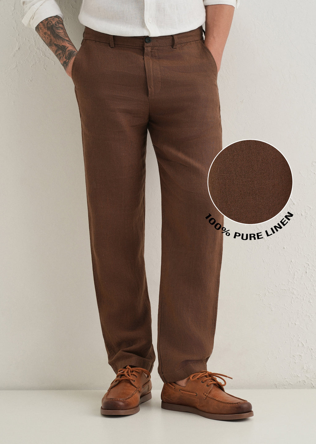 Chestnut Brown Linen Pant