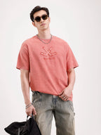 Washed Embroidery Patch T-Shirt   |  Rust