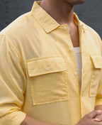 Yellow Linen Double Pocket Shirt