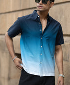 Dark Navy Ombre Shirt 100% Cotton