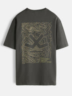 Stitch Printed Oversized Fit T-Shirt | Charcoal