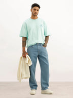 Oversized Back Printed T-Shirt | Light Green