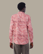 Dusty Rose Abstract Linen Plus Shaped Shirt