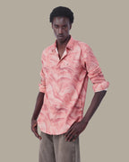 Dusty Rose Abstract Linen Plus Shaped Shirt