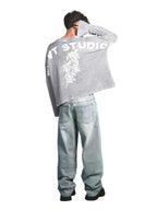 WASHED GREY SWORD WAFFLE T-SHIRT