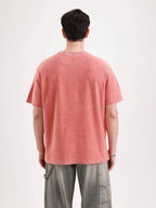 Washed Embroidery Patch T-Shirt   |  Rust