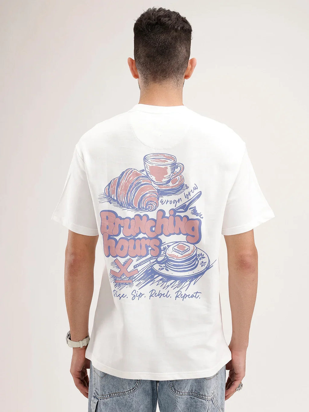 Oversized Back Printed T-Shirt | Off White