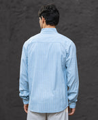 Light Blue Linen Stripe Shirt