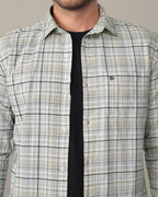 Multicolor Plaid Linen Plus Cotton Blend Shirt