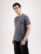 Solid Embroidery Patch T-Shirt   |  Grey
