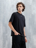 Casual Men Oversized Fit Tee With Graphic | Black