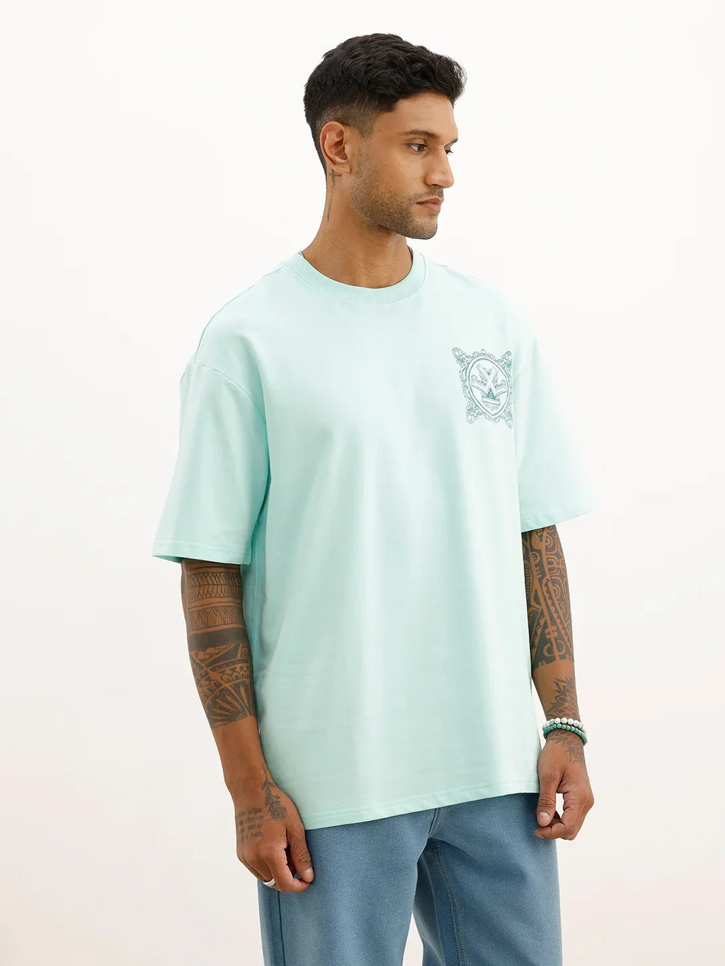 Oversized Back Printed T-Shirt | Light Green