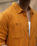 Mustard Structure Knit Shirt 100% Cotton