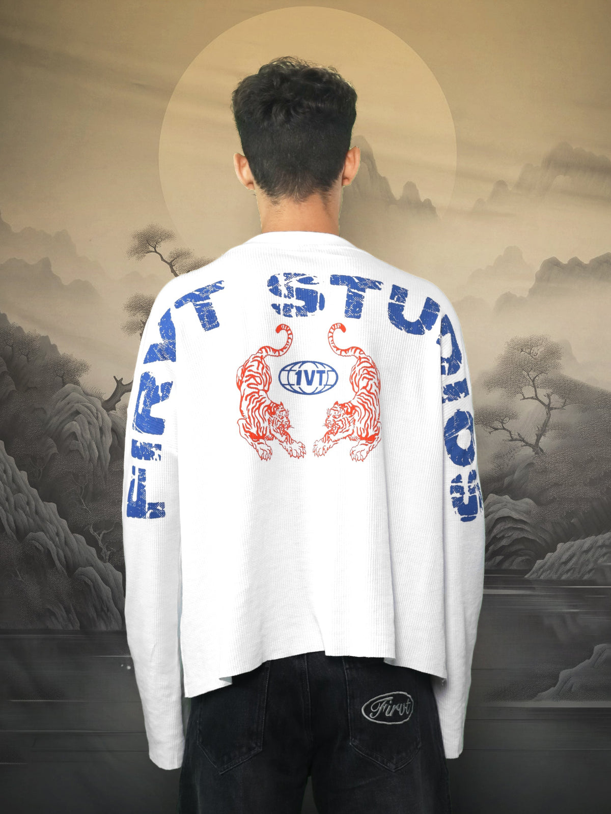 TWIN TIGERS WAFFLE WHITE T-SHIRT