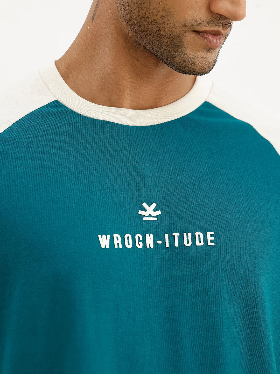 Classic Colourblock Raglan Collar T-Shirt | Green