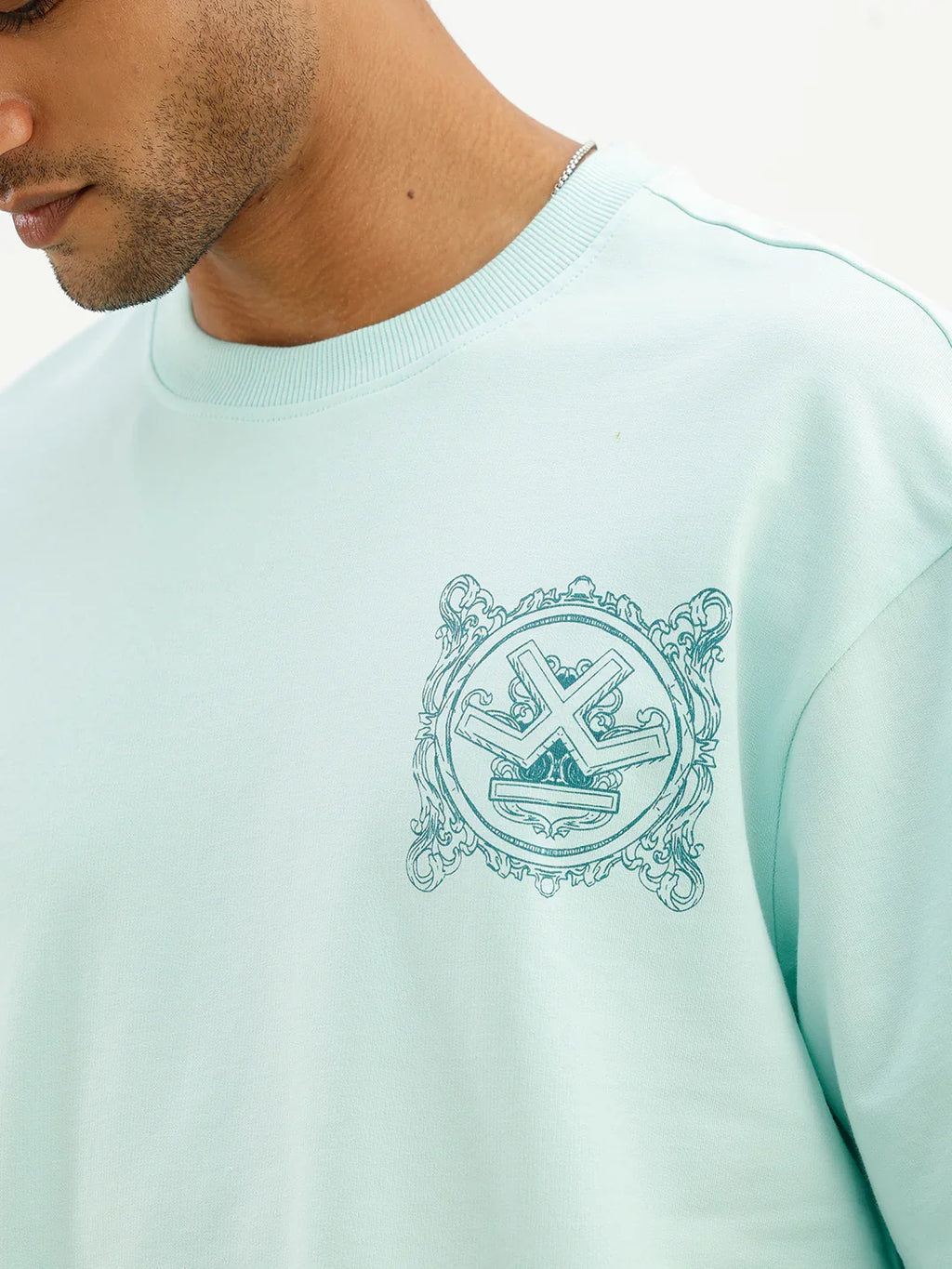 Oversized Back Printed T-Shirt | Light Green