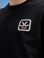 Oversized Fit Puffer Back Printed T-Shirt | Black
