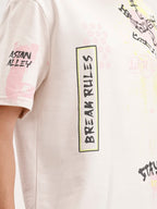 Oversized Placement Printed T-Shirt | Beige