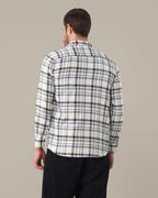 Navy and Black Plaid 100% Cotton Poplin Shirt