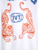 TWIN TIGERS WAFFLE WHITE T-SHIRT