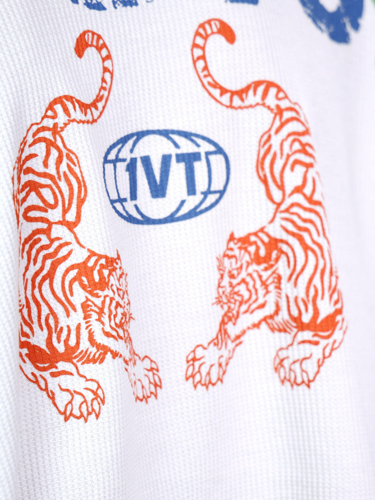 TWIN TIGERS WAFFLE WHITE T-SHIRT