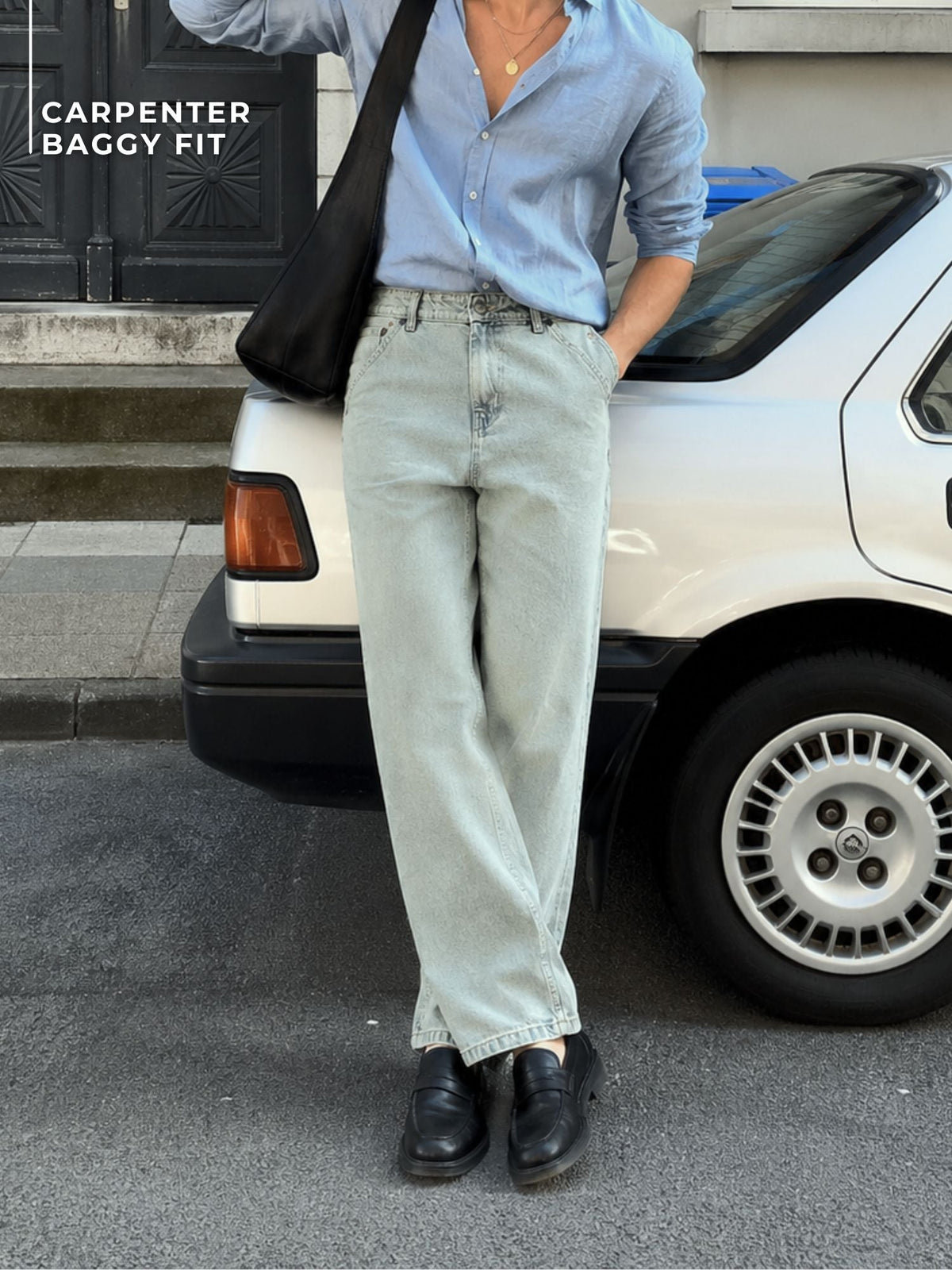 Light Blue Baggy Fit Carpenter Jeans