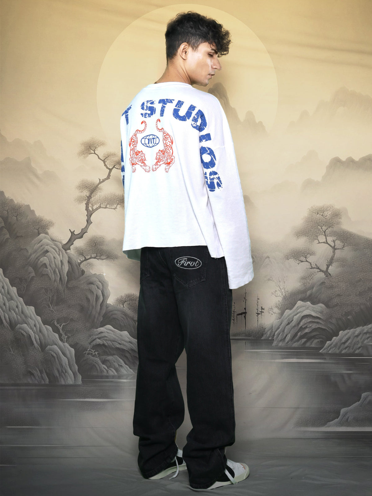 TWIN TIGERS WAFFLE WHITE T-SHIRT
