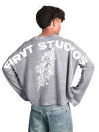 WASHED GREY SWORD WAFFLE T-SHIRT
