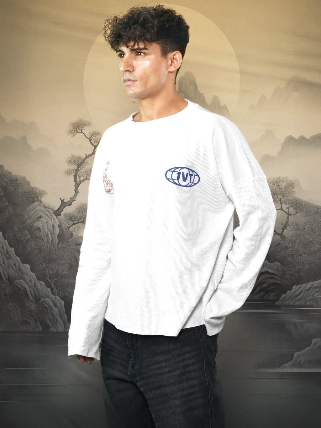 TWIN TIGERS WAFFLE WHITE T-SHIRT