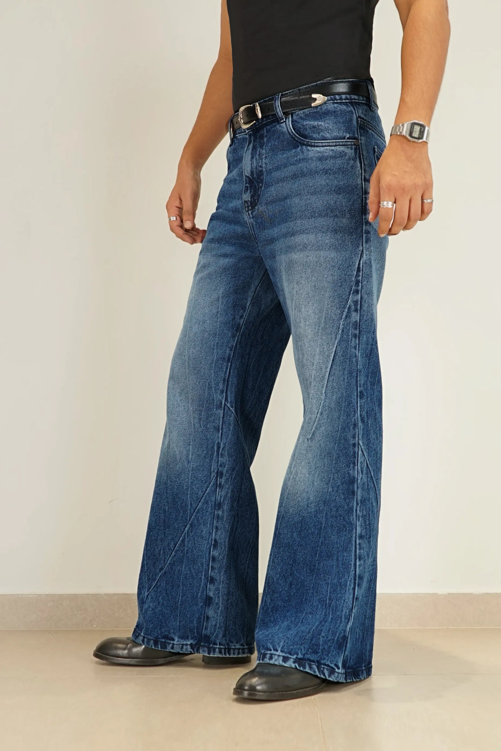 Space Matter Blue Bootcut Jeans