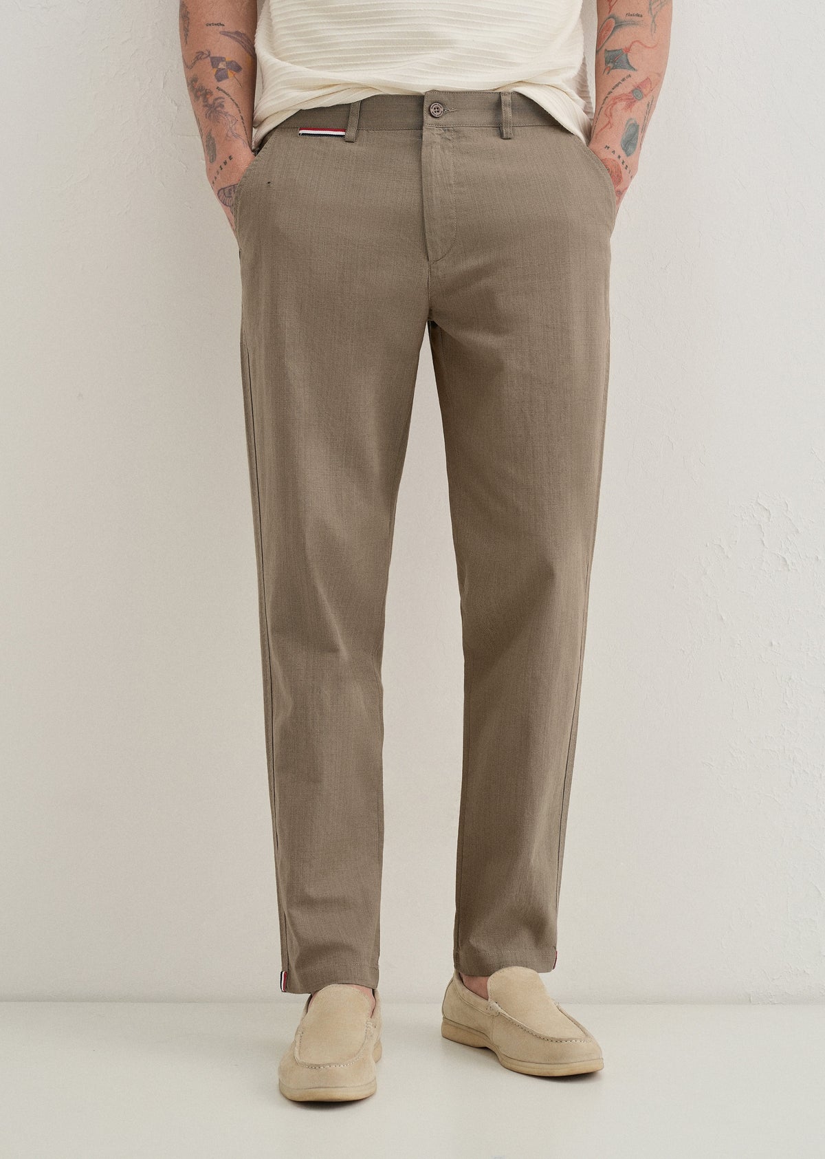 Olive Linen Trouser